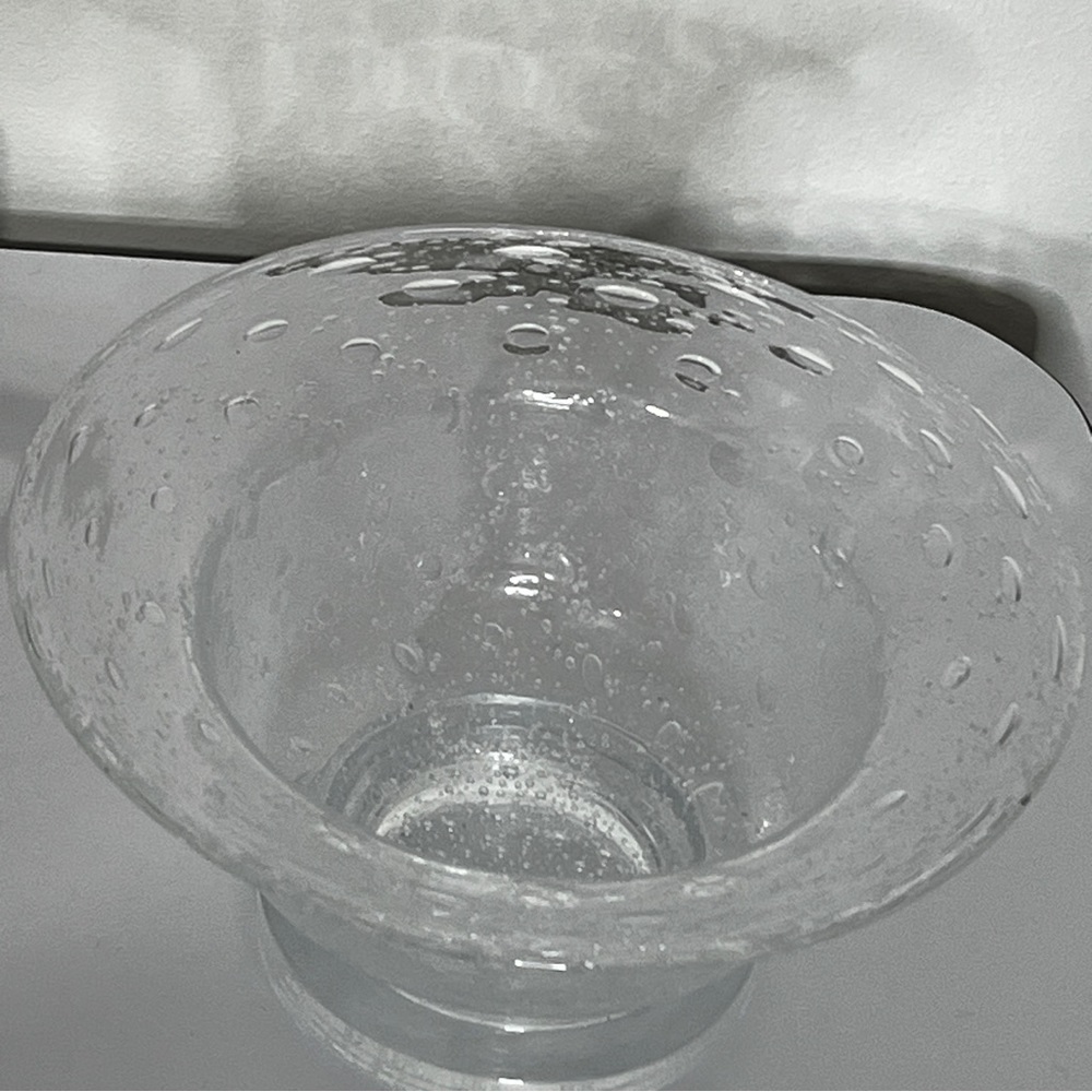 Southern Living Bella Luna Captured Bubble Footed Clear Glass Bowl